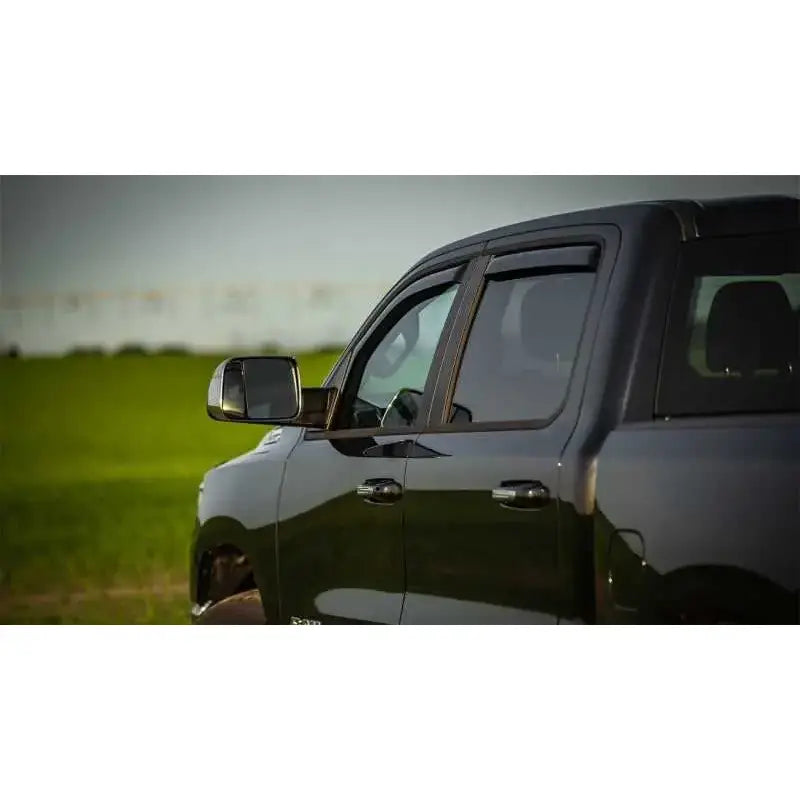 EGR 2019 Dodge Ram 1500 Crew Cab Tape-On Window Visors Set of 4 - Dark Smoke 