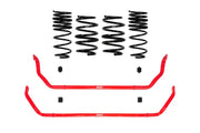 Red sway bars and black coil springs from the Eibach Pro-Plus Kit for Dodge Charger and Challenger Hellcat