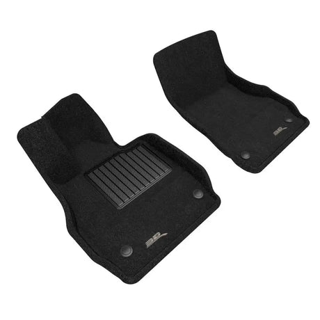 ELEGANT Series Black Chevrolet Corvette front floor mat set for C8 20-23