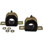 Two black and gold Energy Suspension greaseable sway bar bushings with washers