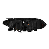 Headlight Assembly Projector Beam With White/ Amber Daytime Running Light And Amber Sequential Turn Signal Light; Osram Oslon Black Flat/ AlphaRex LUXX LED High Beam/ Osram Oslon Black Flat LED Low Beam; Clear Polycarbonate Lens; Alpha-Black Polypropylene - NTP