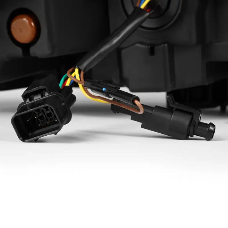 Headlight Assembly Projector Beam With White/ Amber Daytime Running Light And Amber Sequential Turn Signal Light; Osram Oslon Black Flat/ AlphaRex LUXX LED High Beam/ Osram Oslon Black Flat LED Low Beam; Clear Polycarbonate Lens; Alpha-Black Polypropylene - NTP