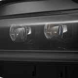 Headlight Assembly Projector Beam With White/ Amber Daytime Running Light And Amber Sequential Turn Signal Light; Osram Oslon Black Flat/ AlphaRex LUXX LED High Beam/ Osram Oslon Black Flat LED Low Beam; Clear Polycarbonate Lens; Alpha-Black Polypropylene - NTP