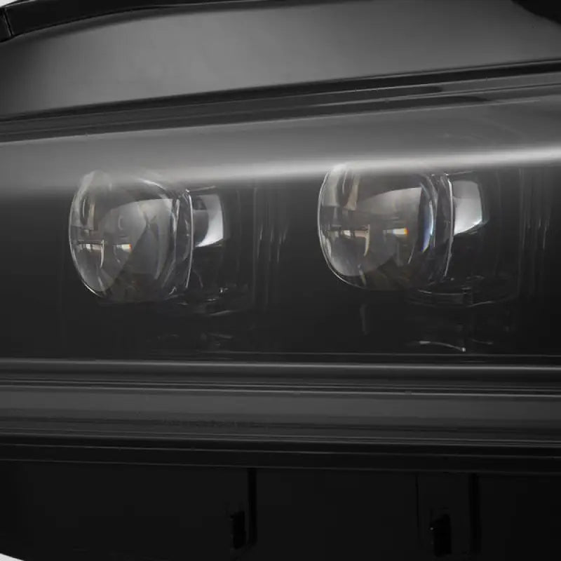 Headlight Assembly Projector Beam With White/ Amber Daytime Running Light And Amber Sequential Turn Signal Light; Osram Oslon Black Flat/ AlphaRex LUXX LED High Beam/ Osram Oslon Black Flat LED Low Beam; Clear Polycarbonate Lens; Alpha-Black Polypropylene - NTP