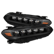 Headlight Assembly Projector Beam With White/ Amber Daytime Running Light And Amber Sequential Turn Signal Light; Osram Oslon Black Flat/ AlphaRex LUXX LED High Beam/ Osram Oslon Black Flat LED Low Beam; Clear Polycarbonate Lens; Alpha-Black Polypropylene - NTP