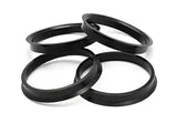 Four black hub rings for Enkei AHR726606P RV parts & accessories, OD 72.62 ID 66.06