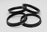 Four black hub rings with perfect fit and outer diameter for Toyota Enkei wheels