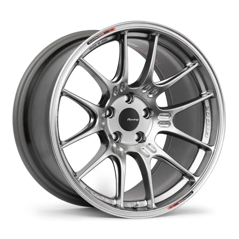 Silver alloy Enkei GTC02 19x9.5 wheel with hyper silver finish and 45mm offset