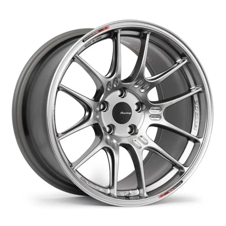 Silver alloy Enkei GTC02 19x9.5 wheel with hyper silver finish and 45mm offset