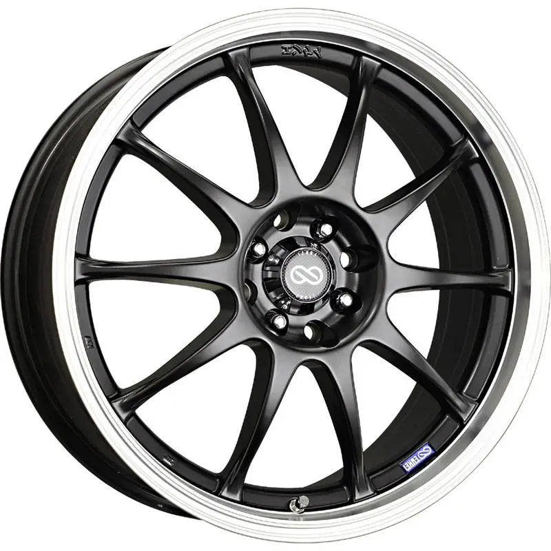 Enkei 409-770-12BK Enkei J10 17x7 5x100 38mm Offset Dia Matte Black w/ Machined Lip Wheel