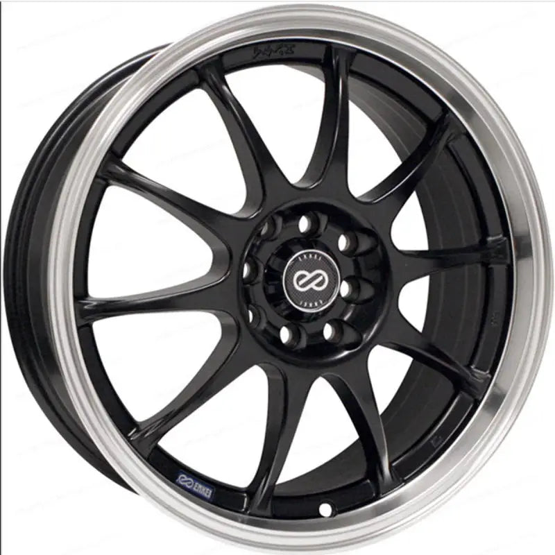 Enkei 409-770-12BK Enkei J10 17x7 5x100 38mm Offset Dia Matte Black w/ Machined Lip Wheel