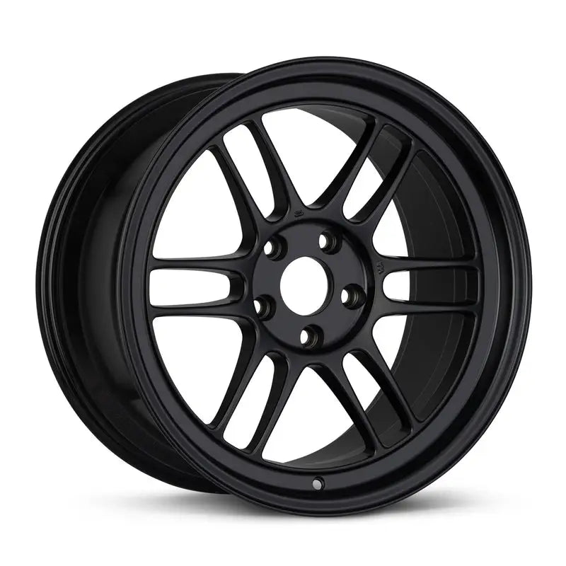 Black Enkei RPF1 wheel for G35 350Z 18x9 with 5x114.3 fitment and 35mm offset