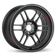 Dark gray Enkei RPF1RS 18x10.5 matte gunmetal wheel with ten spokes