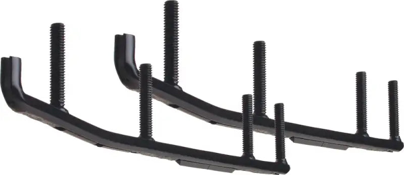 Black metal snowmobile ski runners with threaded studs on epi3-1300 carbide extender Polaris