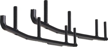 Black metal snowmobile ski runners with threaded studs on epi3-1300 carbide extender Polaris