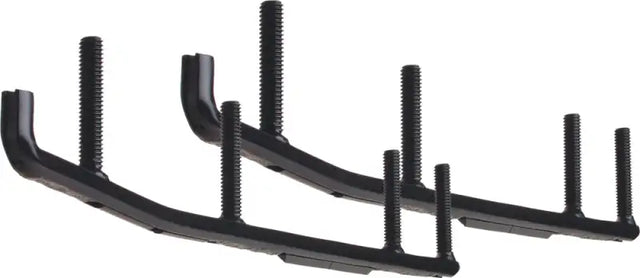 Black metal snowmobile ski runners with threaded studs on epi3-1300 carbide extender Polaris