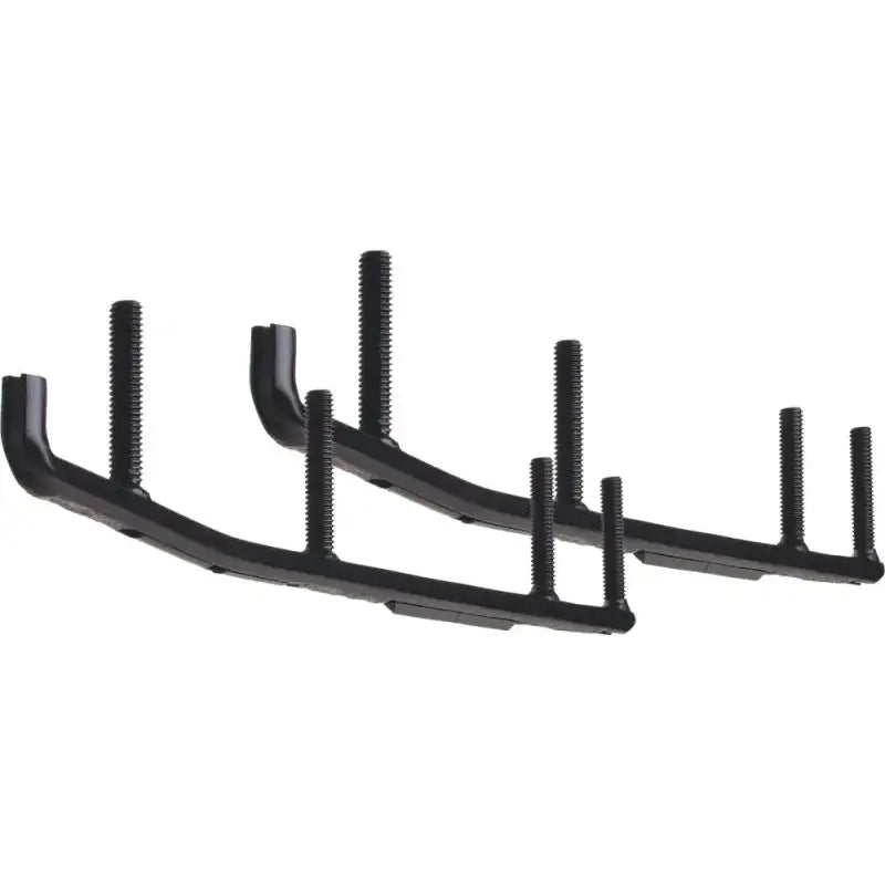 Black metal snowmobile ski runners with threaded studs on epi3-1300 carbide extender Polaris
