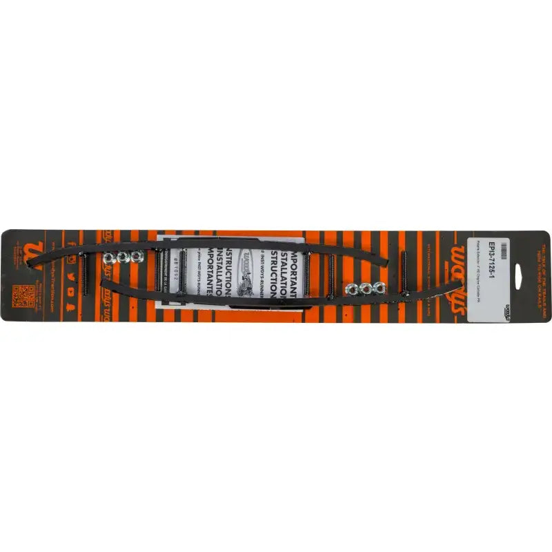 Black rubber windshield wiper blades with silver mounting hardware for epi3-7125 Carbide Polaris round bar runners