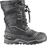 Black insulated snow monster boots with toggle laces for winter warmth and style