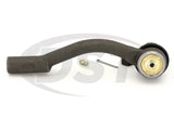 Gray curved outer tie rod end with hardware for Moog ES800287 Outer Tie Rod End replacement