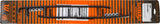 Black metal ice skate blade runners with mounting hardware on orange and black package for ESD3-8250 carbide ski doo