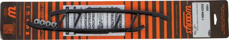 Black snowmobile skags with mounting hardware for esd3-9600-20-1 round bar runners