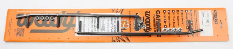 Orange and black package with ESI3-1040 carbide runners and hardware pieces