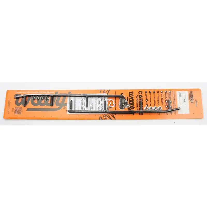 Orange and black package with ESI3-1040 carbide runners and hardware pieces