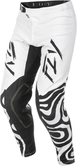 White and black patterned Evolution Dst Abyss Pants for motocross riding