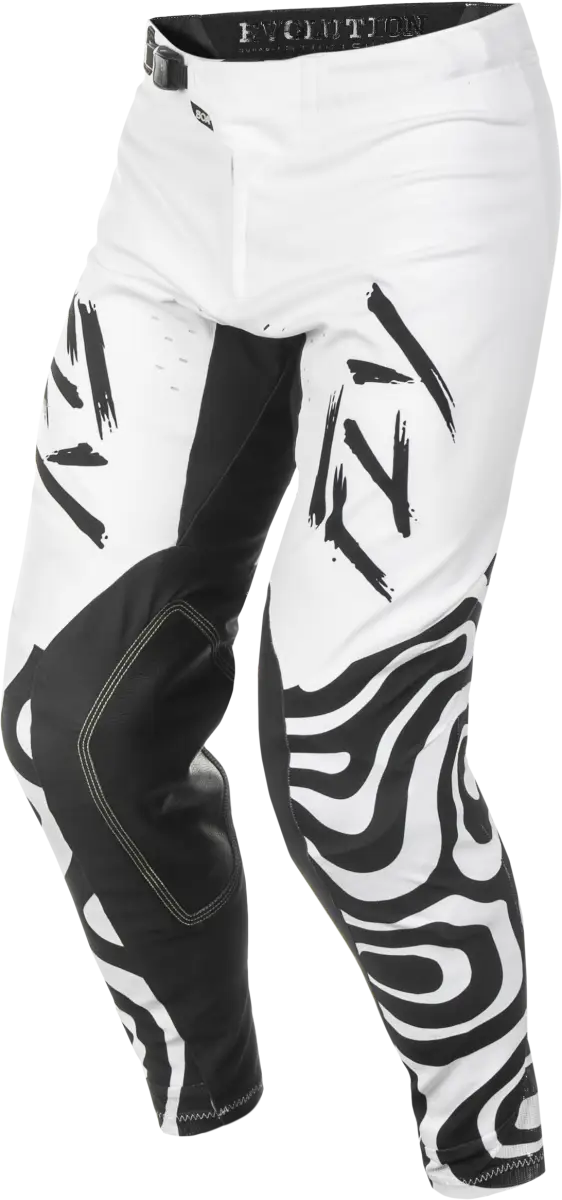 White and black patterned Evolution DST Abyss pants for motocross, DST Abyss pants white style