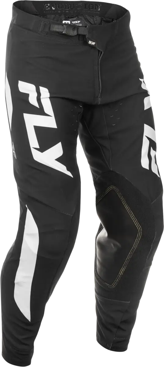 Black motocross pants with white accents from Evolution Dst Pants Black/White/Purple Sz 28