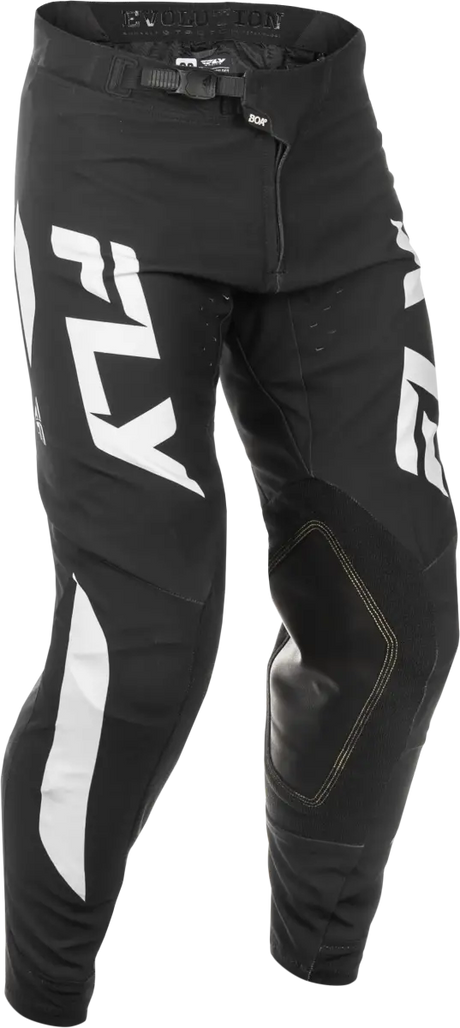 Black motocross pants with white accents from Evolution Dst Pants Black/White/Purple Sz 28