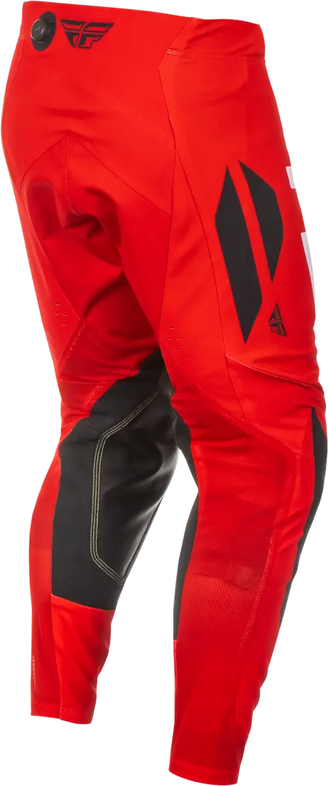 Red and black motocross pants with reinforced knees, perfect for RV parts & accessories or truck parts