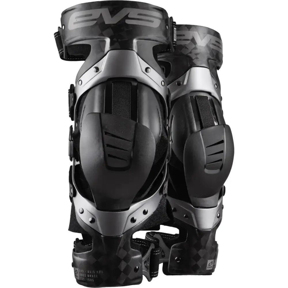 EVS Axis Pro Knee Brace Pair - Black/Grey, Small (Part Number: AXISP-GRY-SP) - EVS