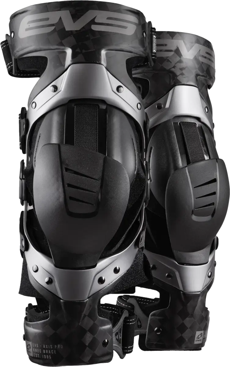 EVS Axis Pro Knee Brace Pair - Black/Grey, Small (Part Number: AXISP-GRY-SP) - EVS