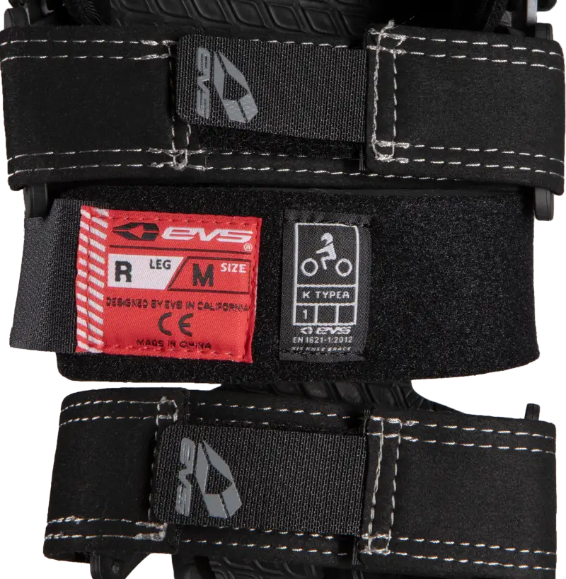 EVS Axis Sport Knee Brace Pair - Black/Black/Grey - Medium - AXISS-BK/GY-MP - EVS