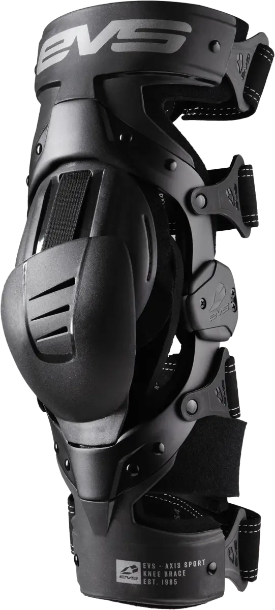 EVS Axis Sport Knee Brace Pair - Black/Black/Grey - Medium - AXISS-BK/GY-MP - EVS