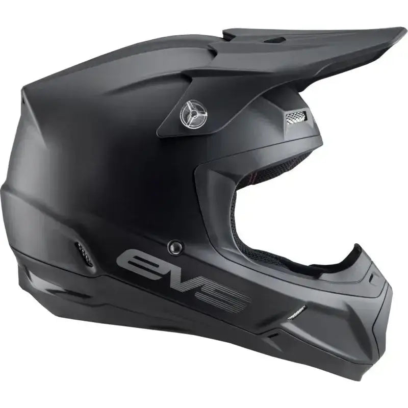 Matte black EVS T5 solid helmet with sleek design, XL size