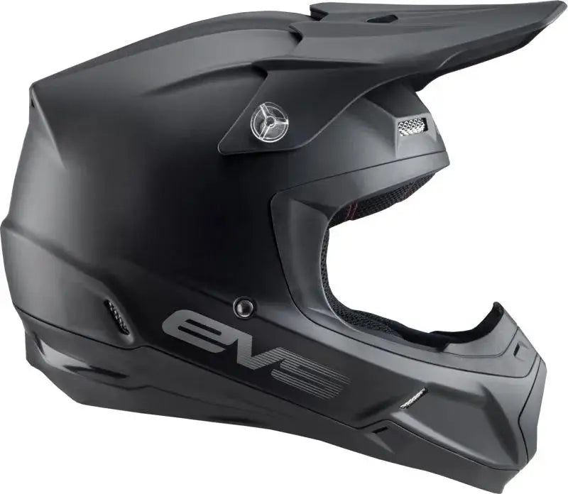 Matte black EVS T5 solid helmet with sleek design, XL size