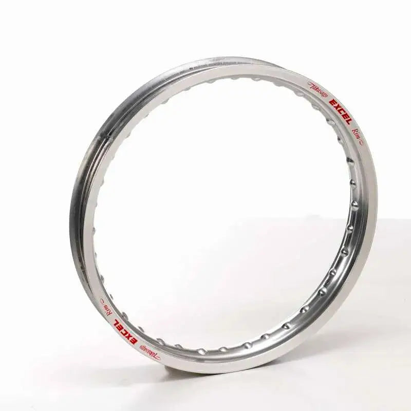 Silver motorcycle rim from Excel Takasago Rims 21x1.60 36H for Takasago rims fans