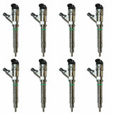 Eight Chevy Duramax LLY fuel injectors for Duramax LLY engines in a set of 8