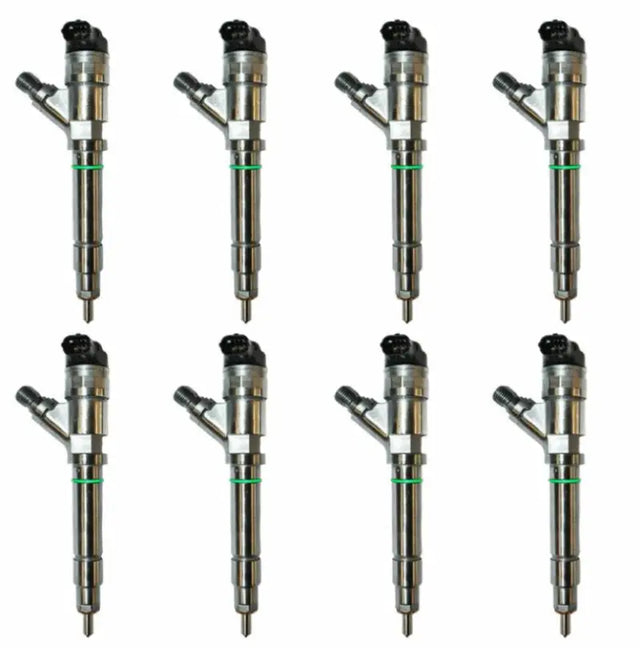 Eight Chevy Duramax LLY fuel injectors for Duramax LLY engines in a set of 8