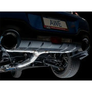 Exhaust System Kit Stainless Steel; Without Muffler; Single With Dual Outlet; Rear Exit; 5 Inch Diamond Black Tips