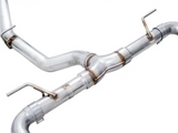 Exhaust System Kit Stainless Steel; Without Muffler; Single With Dual Outlet; Rear Exit; 5 Inch Diamond Black Tips