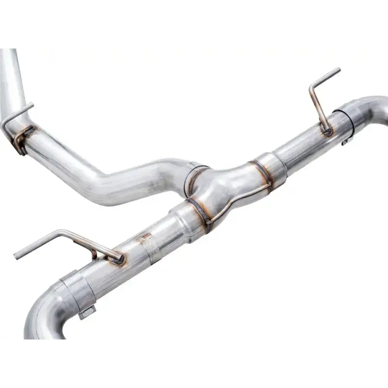Exhaust System Kit Stainless Steel; Without Muffler; Single With Dual Outlet; Rear Exit; 5 Inch Diamond Black Tips