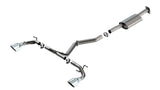 Exhaust System Kit T-304 Stainless Steel; With Muffler; 2-1/2 Inch Pipe Diameter; Single Dual Exit; Split Rear 5 Chrome