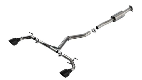 Exhaust System Kit T-304 Stainless Steel; With Muffler; 2-1/2 Inch Pipe Diameter; Single Dual Exit; Split Rear 5 Black