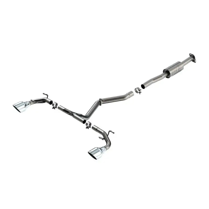 Exhaust System Kit T-304 Stainless Steel; With Muffler; 2-1/2 Inch Pipe Diameter; Single Dual Exit; Split Rear 5 Chrome