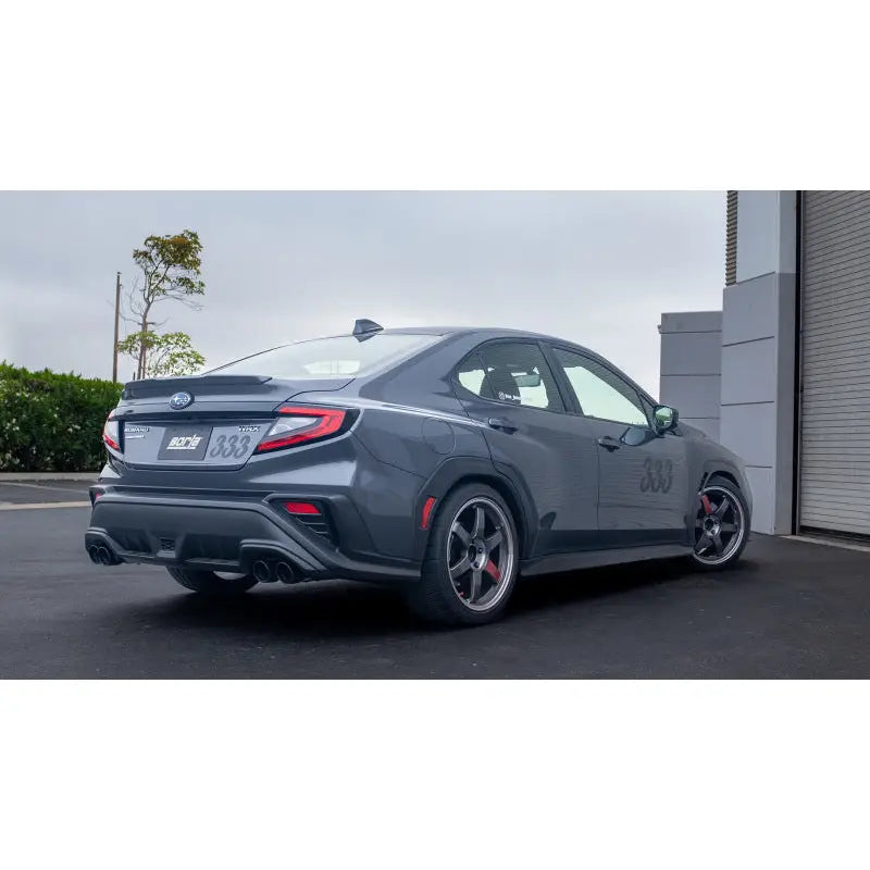 Keystone 140907CB Exhaust System Kit T-304 Stainless Steel; With Mufflers; 3 Inch To 2-1/4 Inch Pipe Diameter; Single Exhaust With Quad Exit; Dual Split Rear Exit; 3-1/2 Inch Dual Round Rolled Angle-Cut Ceramic Black T-304 Stainless Steel Tips