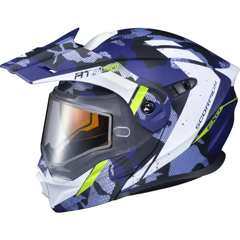 95-1618-SD SCORPION EXO Exo At950 Cold Weather Helmet Outrigger Matte Blue 3x (Dual)